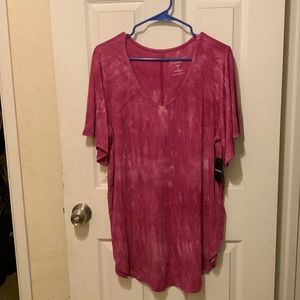 Torrid supersoft knit pink and white top NWT